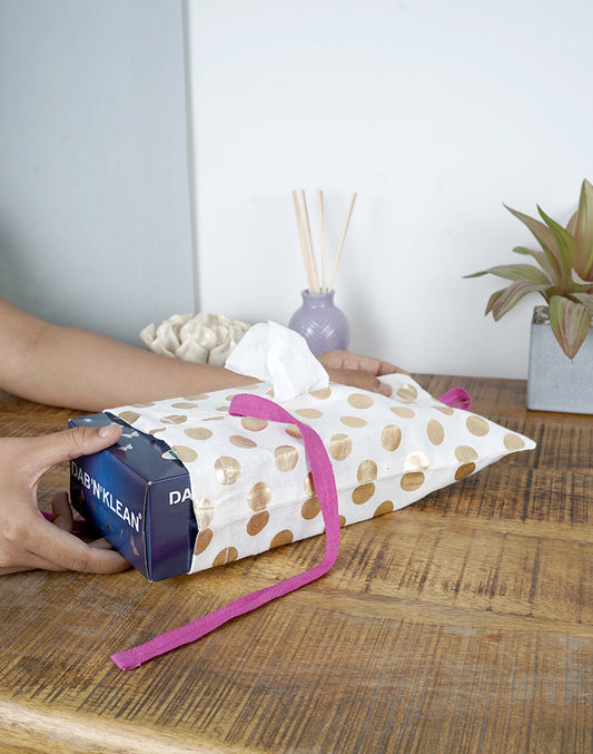 White tissue box cover