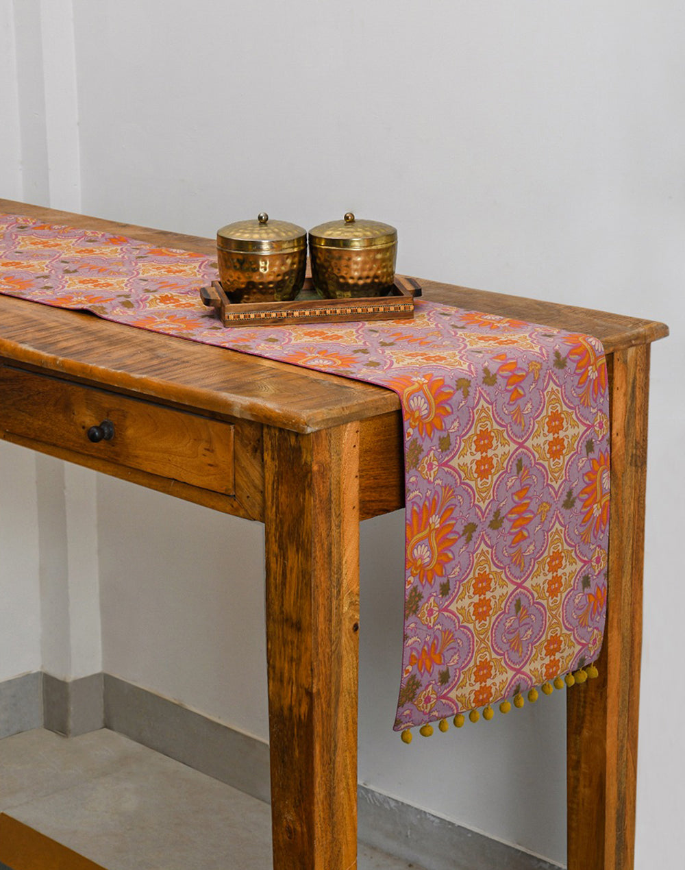Floral Multicolored Cotton Table Runner