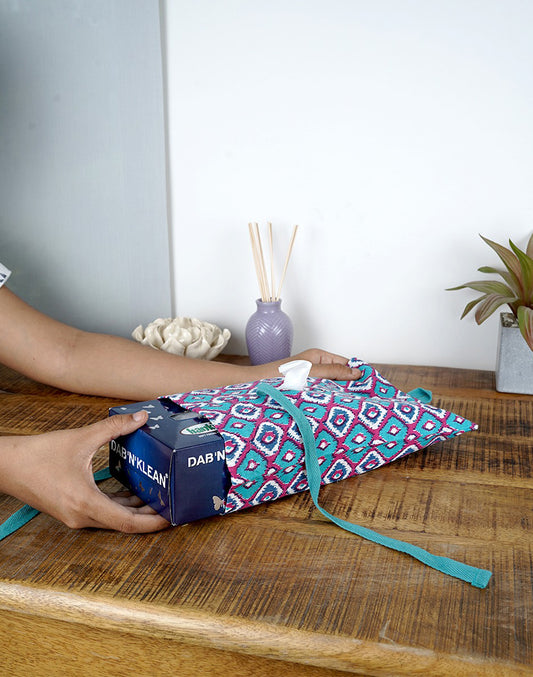 Pink tissue box cover