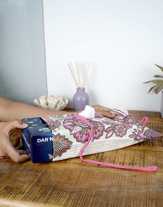 Purple tissue box cover