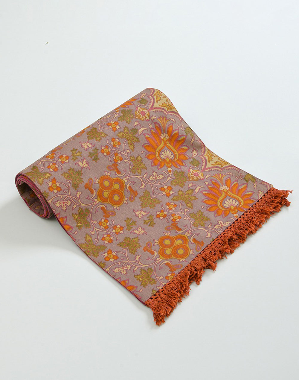 Purple Floral Jaal Cotton Table Runner