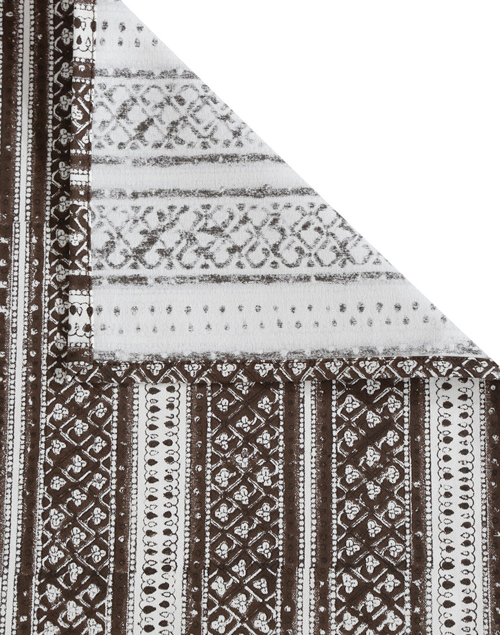 Brown Printed Cotton Table Runner