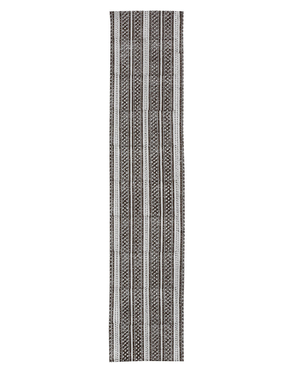Brown Printed Cotton Table Runner