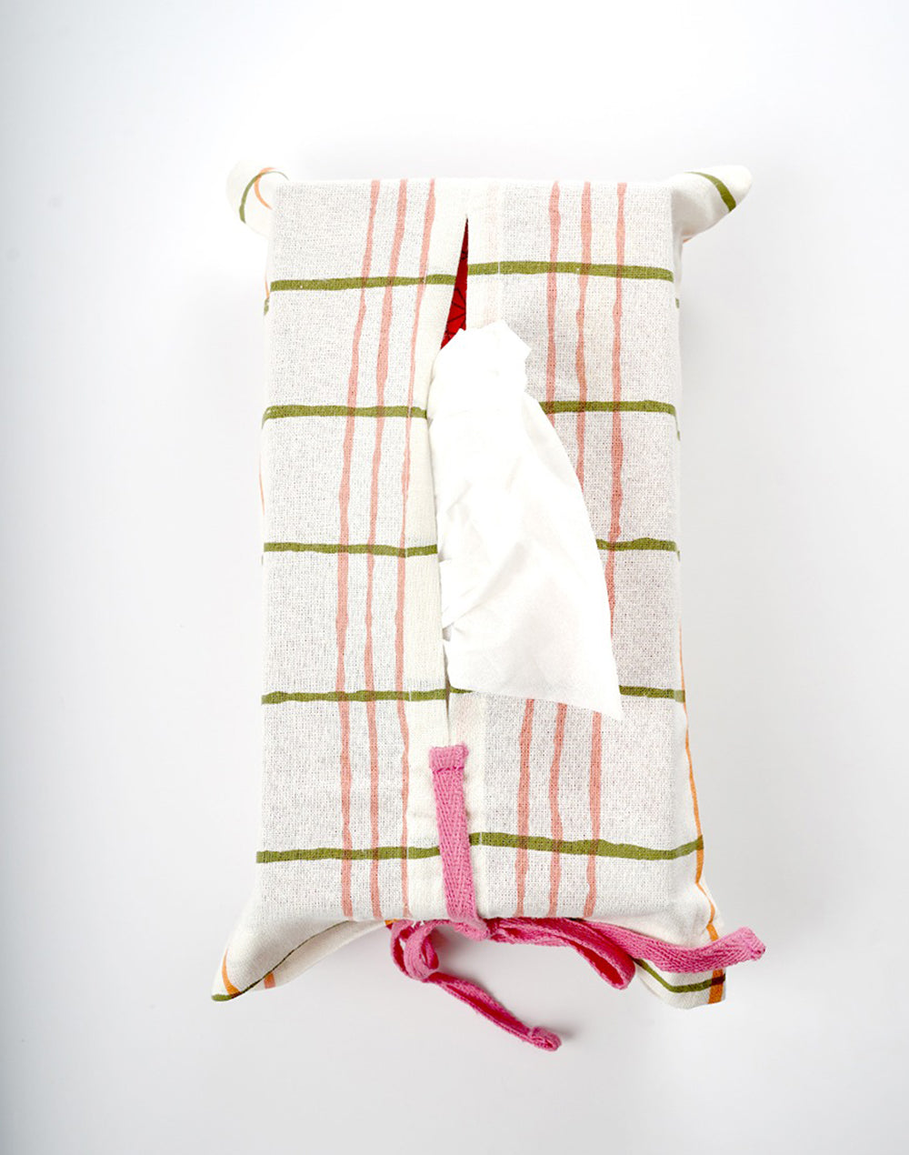 White tissue box cover