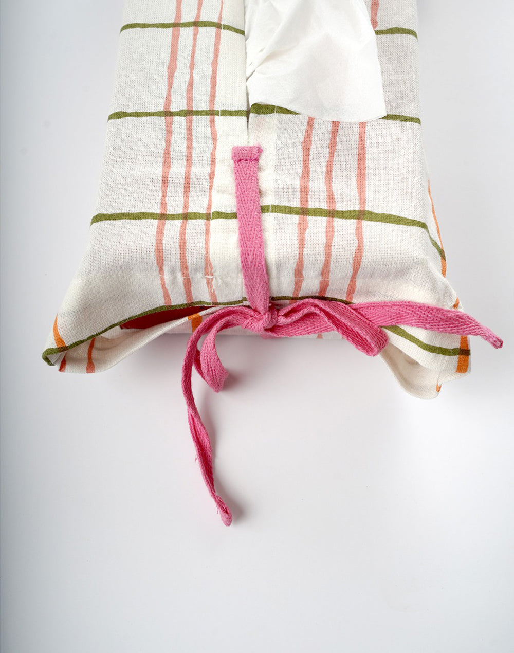 White tissue box cover