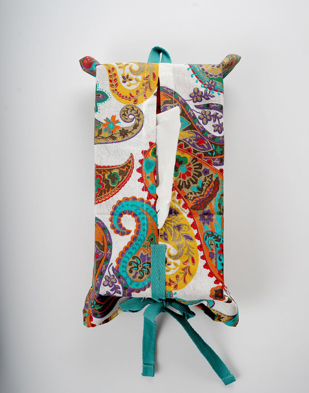 Multicolor Cotton tissue box cover