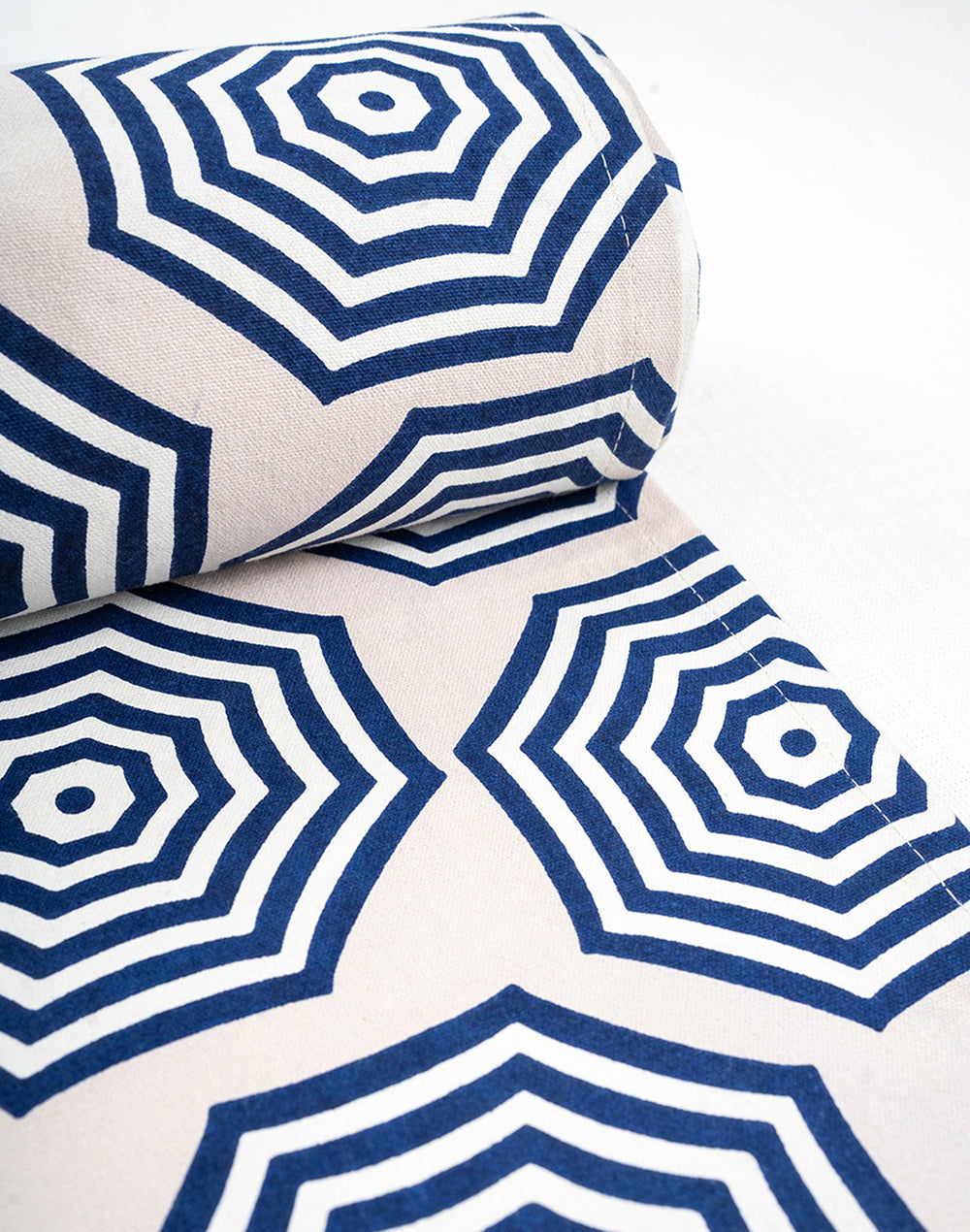 Blue Geometric Print Table Runner