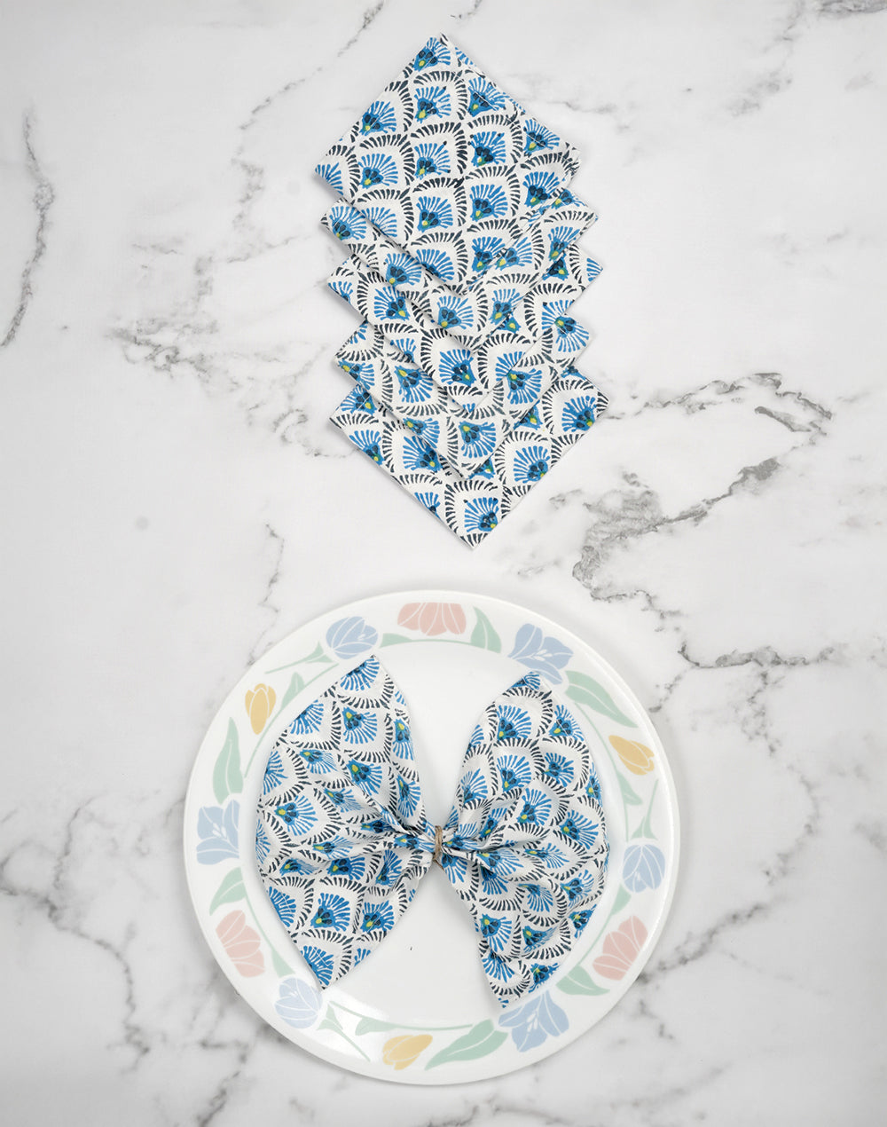 Set Of 6 - 8" Scallop Cocktail Napkin