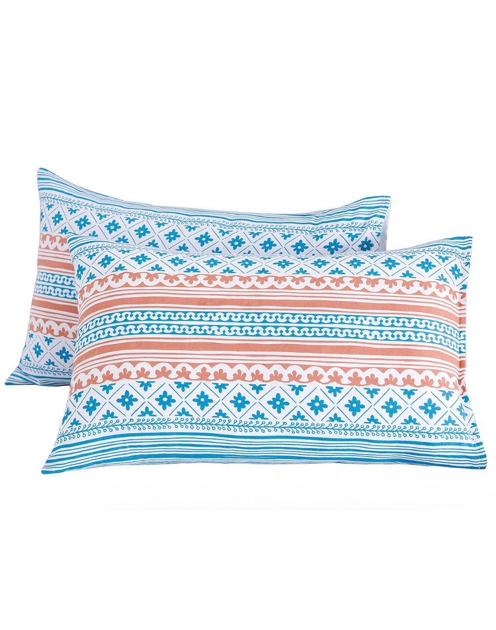 King Size - Printed Cotton Bedsheet Set With 2 Pillow Covers