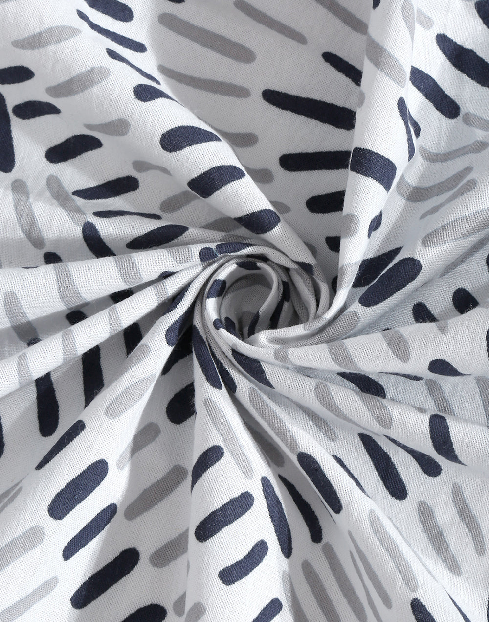 King Size - Grey Abstract Cotton Besheet Set With 2 Pillow Covers