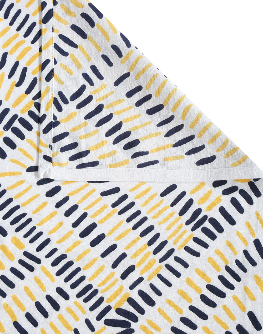 King Size - Yellow Abstract Cotton Besheet Set With 2 Pillow Covers