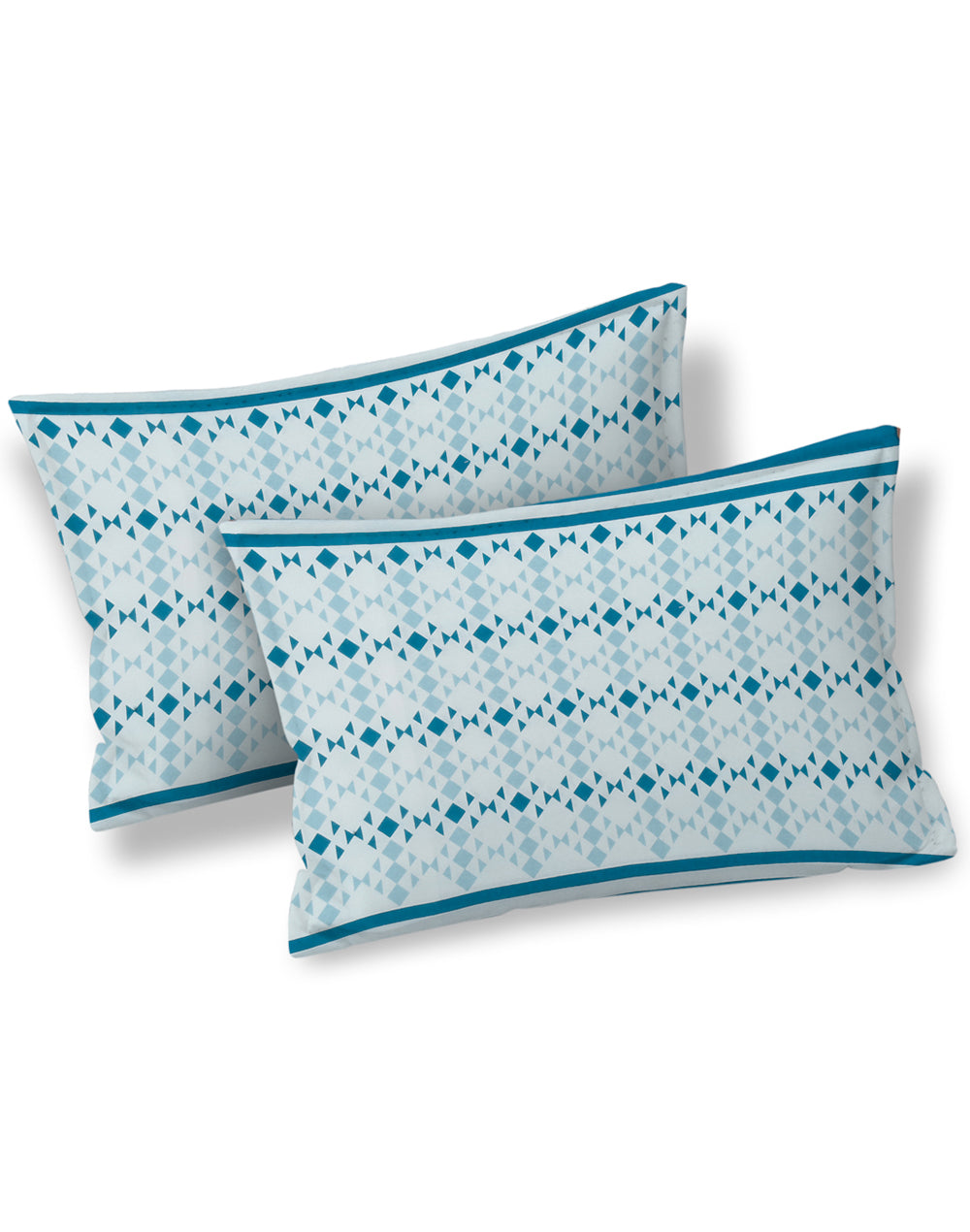 Queen Size - Blue Mandala Print Cotton Bedsheet Set with 2 Pillow Covers