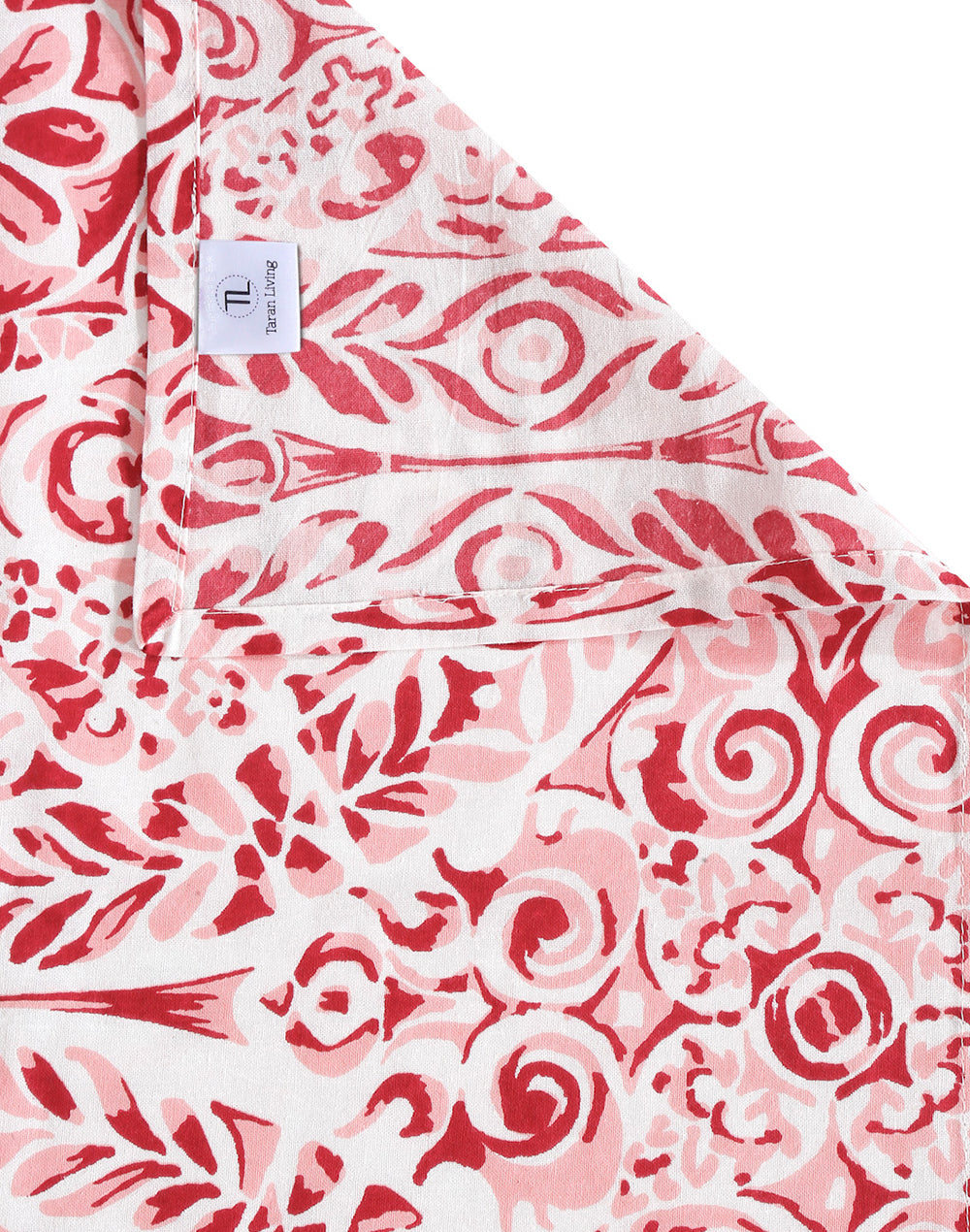Queen Size - Red Mandala Print Cotton Bedsheet Set with 2 Pillow Covers