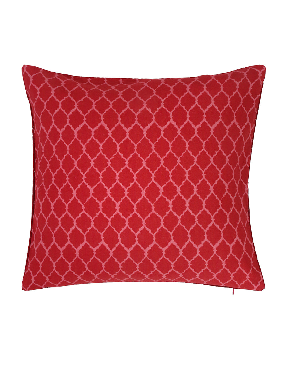 Set Of 2 - Maroon Ogee Quilted Velvet Cushion Cover 16"X16"
