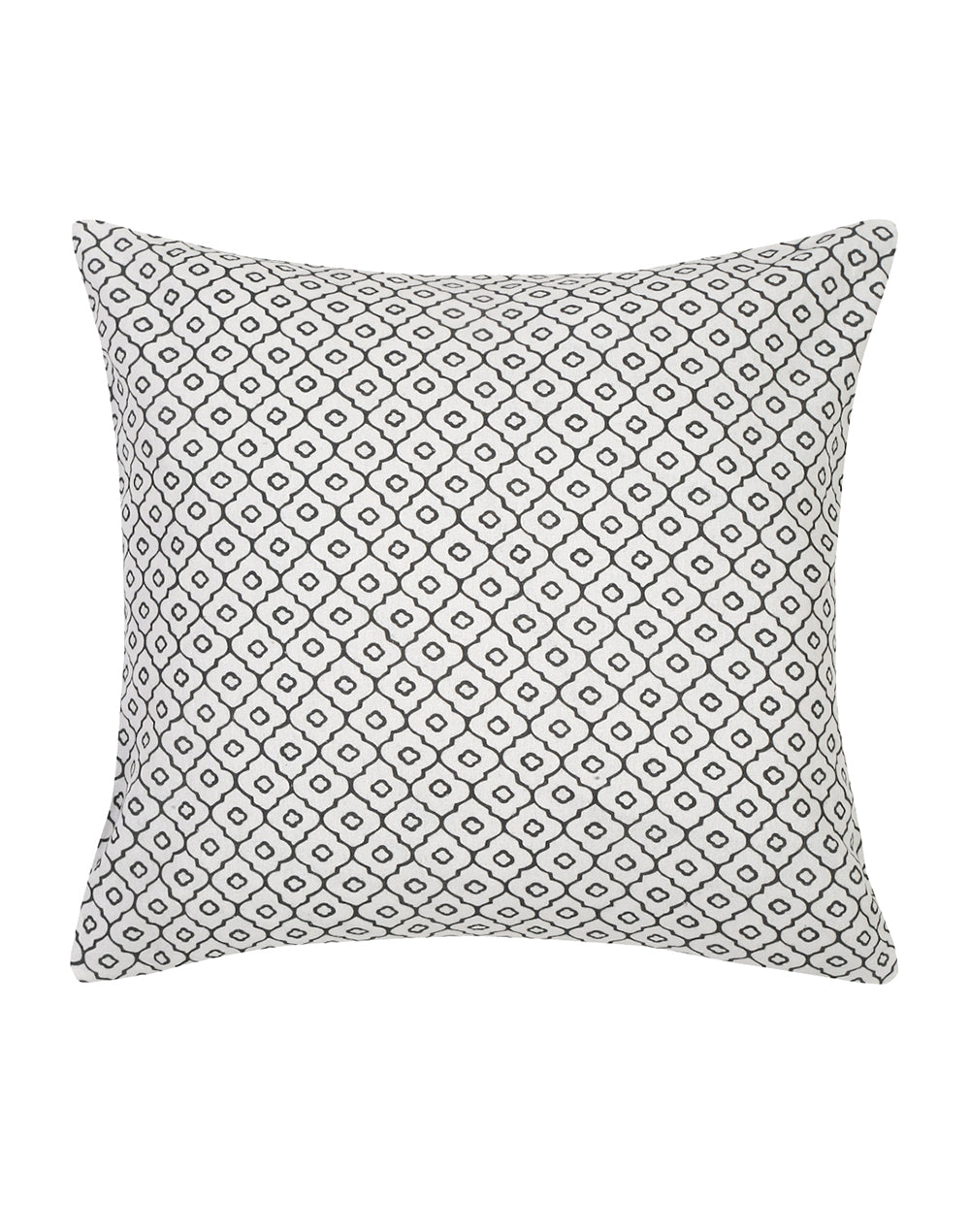 Set Of 2 - White Floral Embroidered Cushion Cover - 16"X 16"