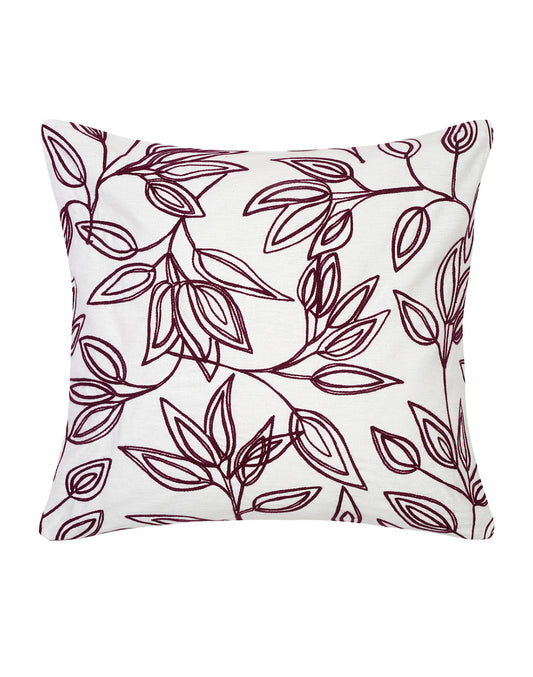 Set Of 2 - Botanical Breeze Embroidered Cushion Cover - 16"X 16"