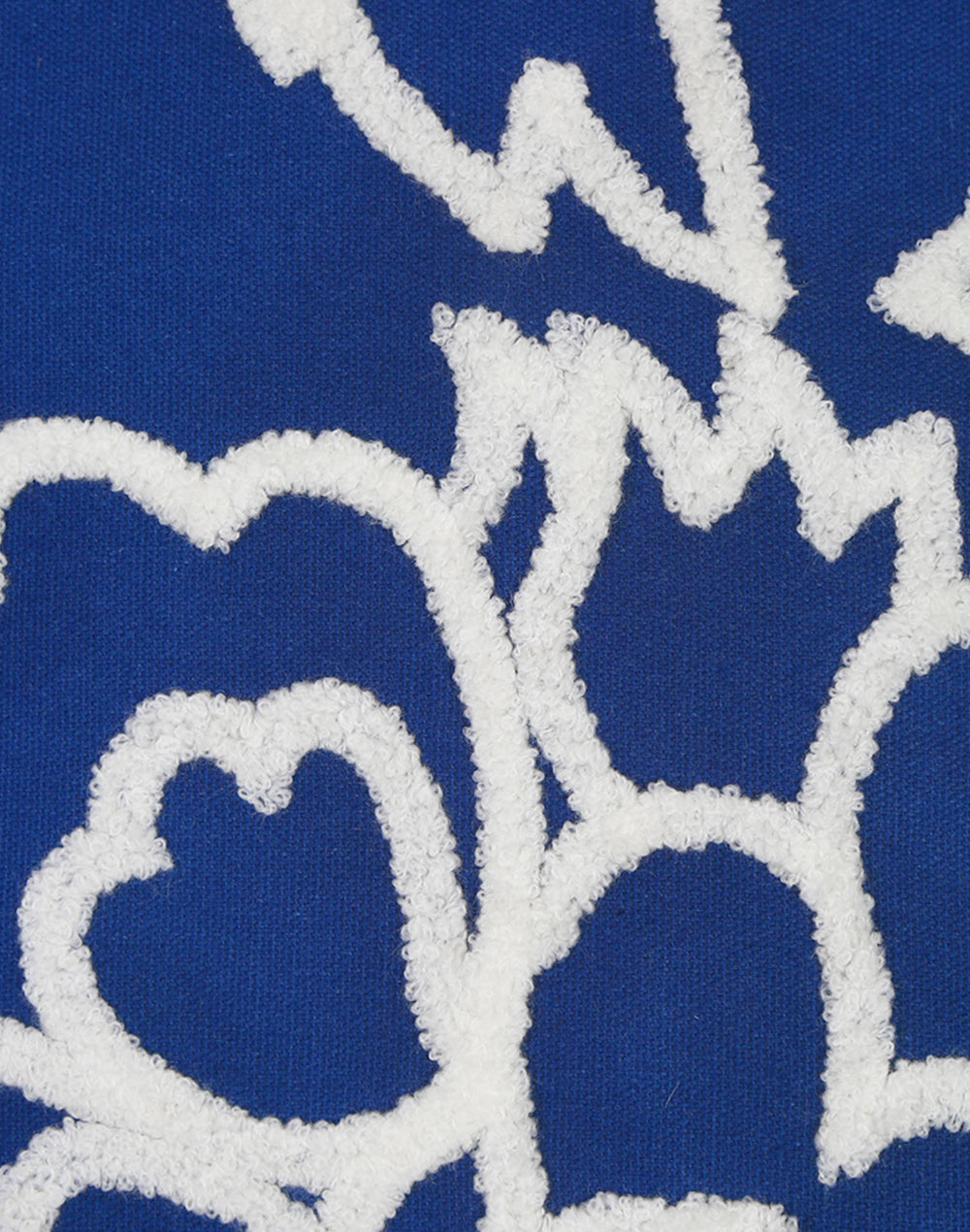 Set Of 2 - Blue Tufted Floral 100% Cotton Cushion Cover