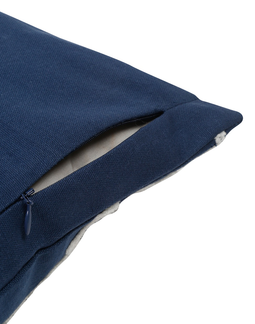 Set Of 2 - Navy Blue Tufted Floral 100% Cotton Cushion Cover