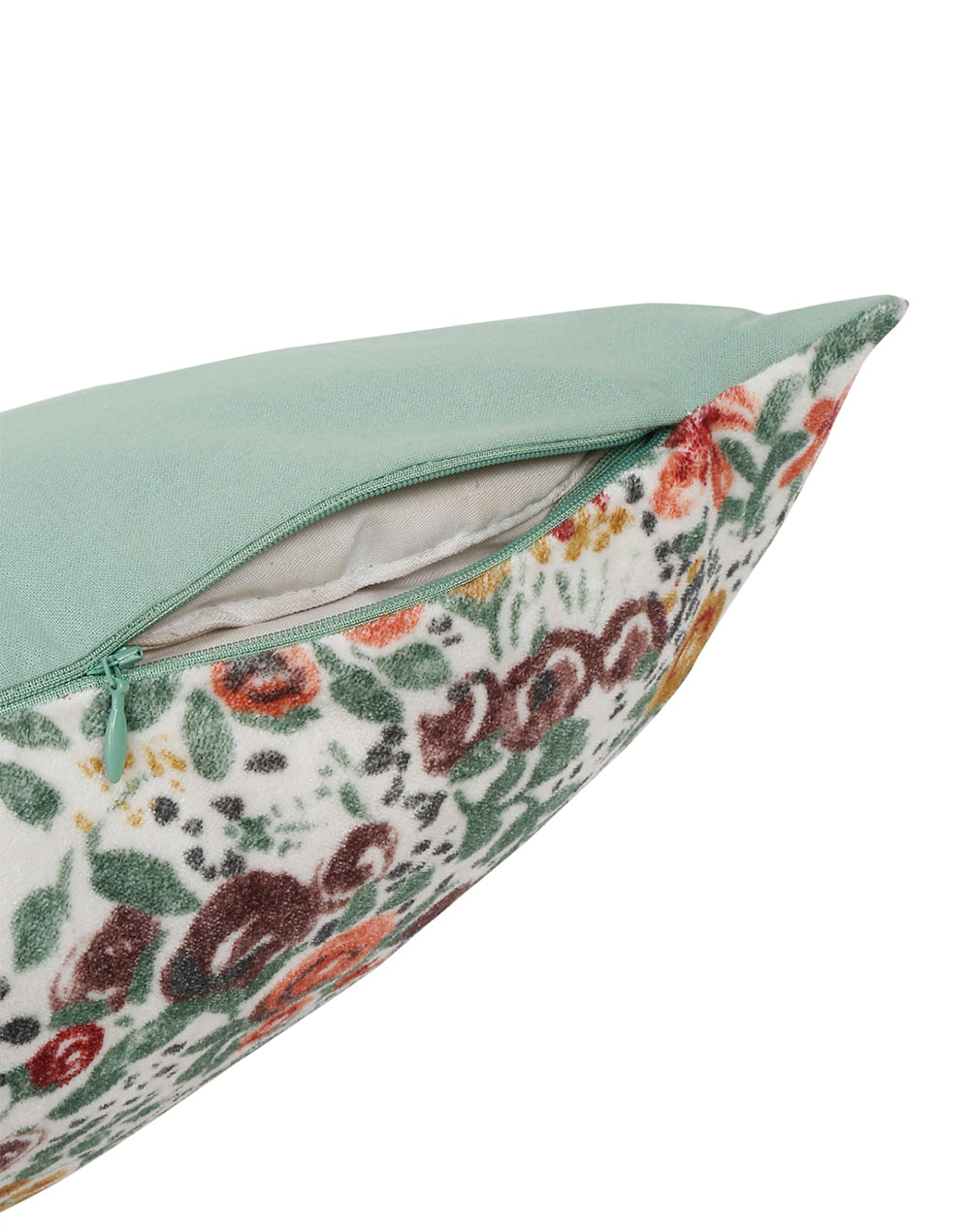 Set Of 2 - Vintage Blossom Printed Velvel Cushion Cover-16"X16"