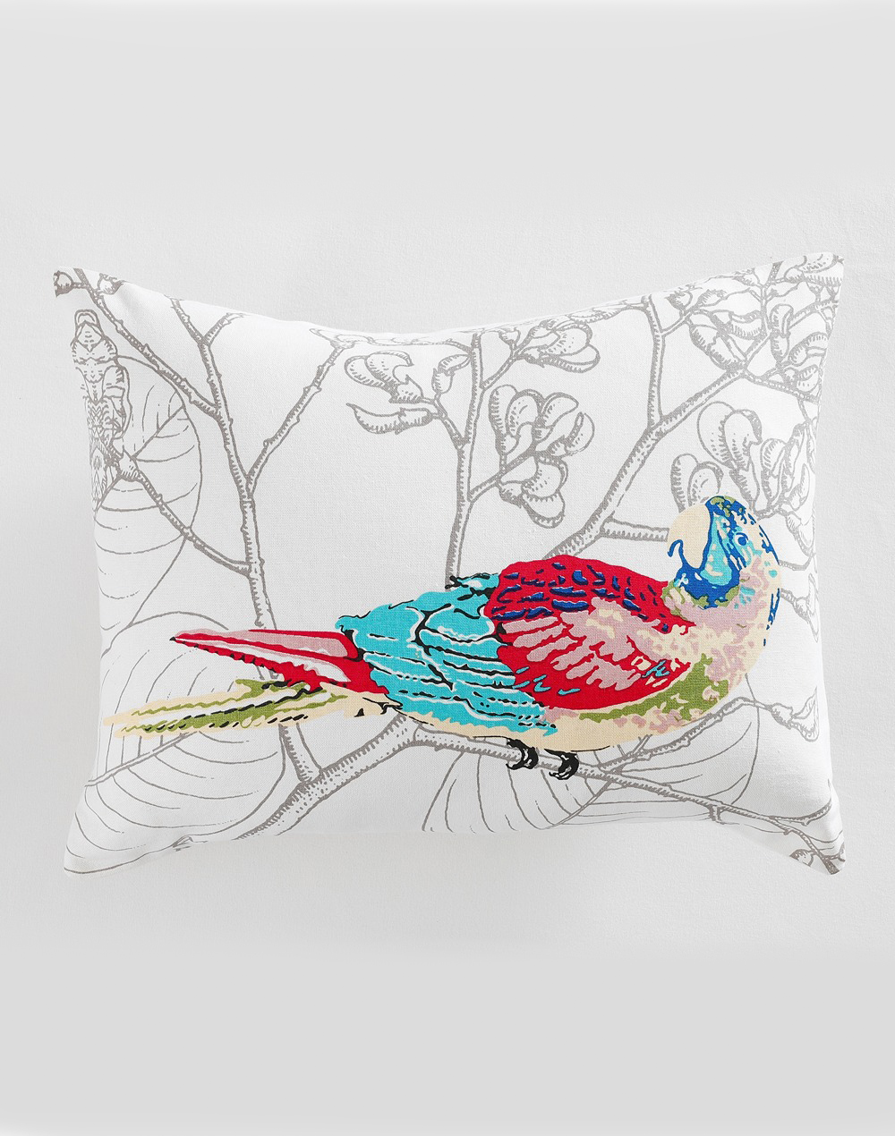 Set Of 2 - Lumbard Parrot Cotton Cushion Cover-14"X18"