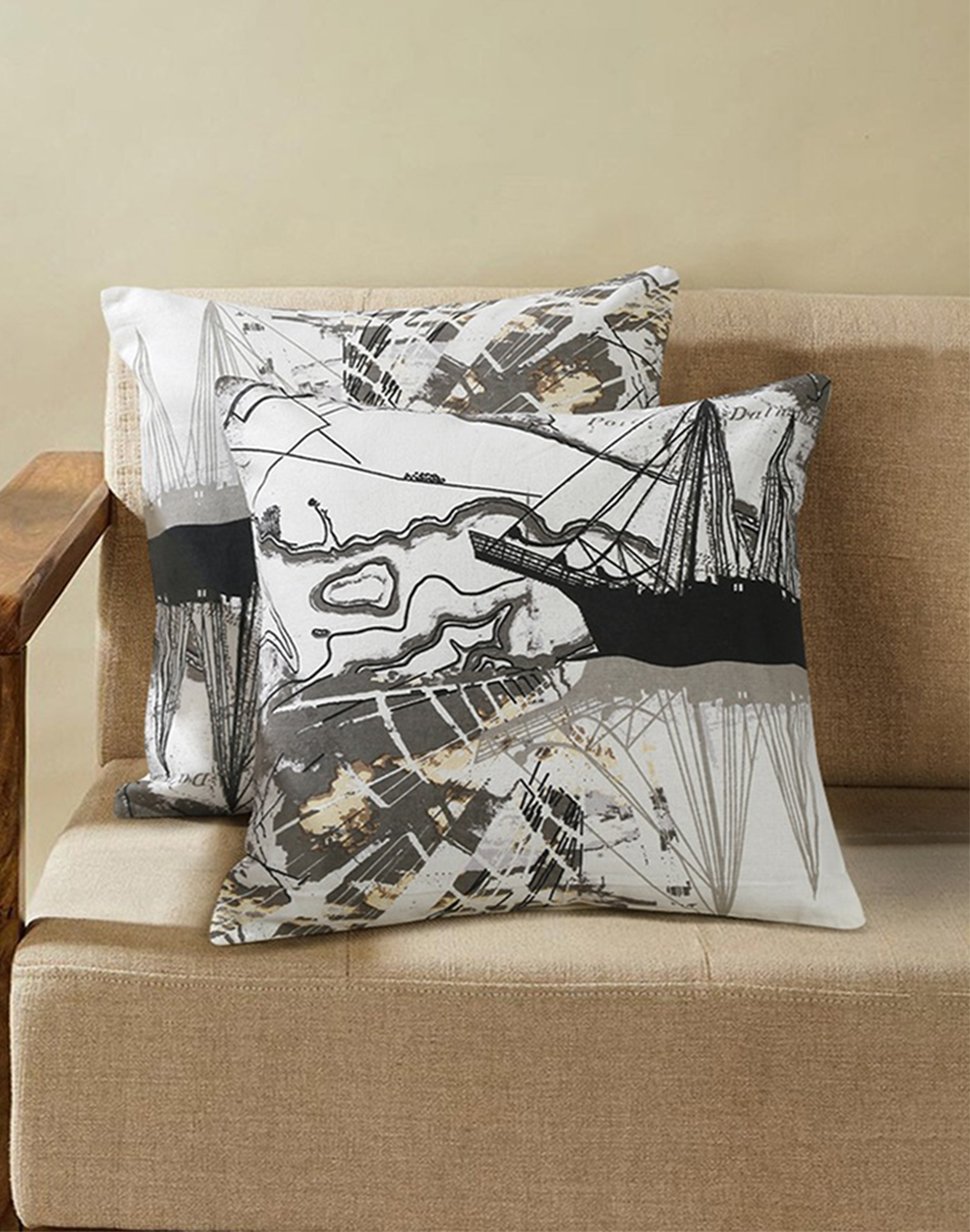 Set Of 2 - Everyday Cotton Cushion Cover - 16"X 16"