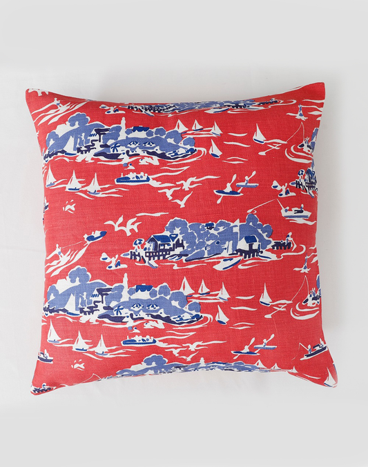 Set Of 2 - Red Island Linen Cushion Cover - 26"X 26"