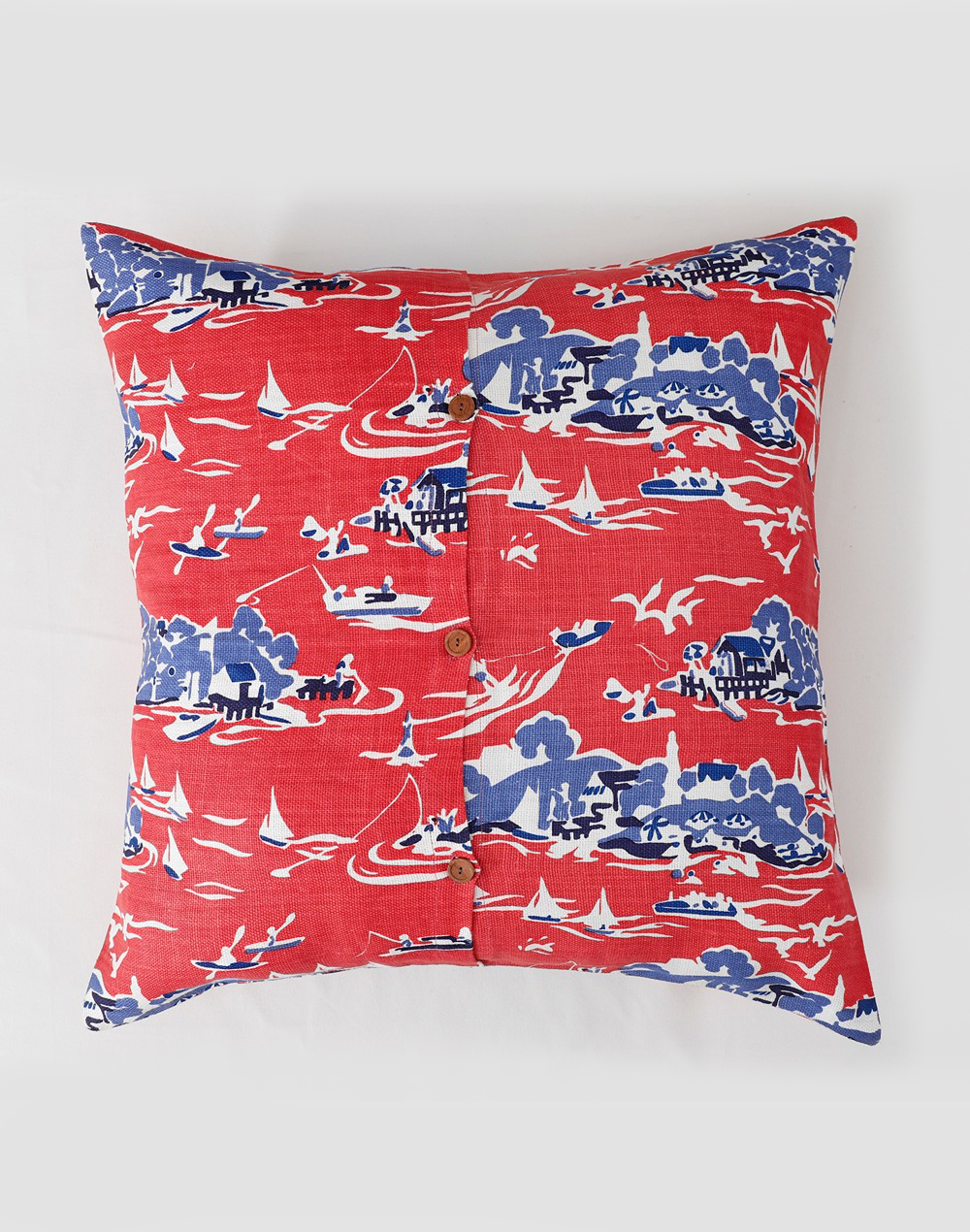 Set Of 2 - Red Island Linen Cushion Cover - 26"X 26"