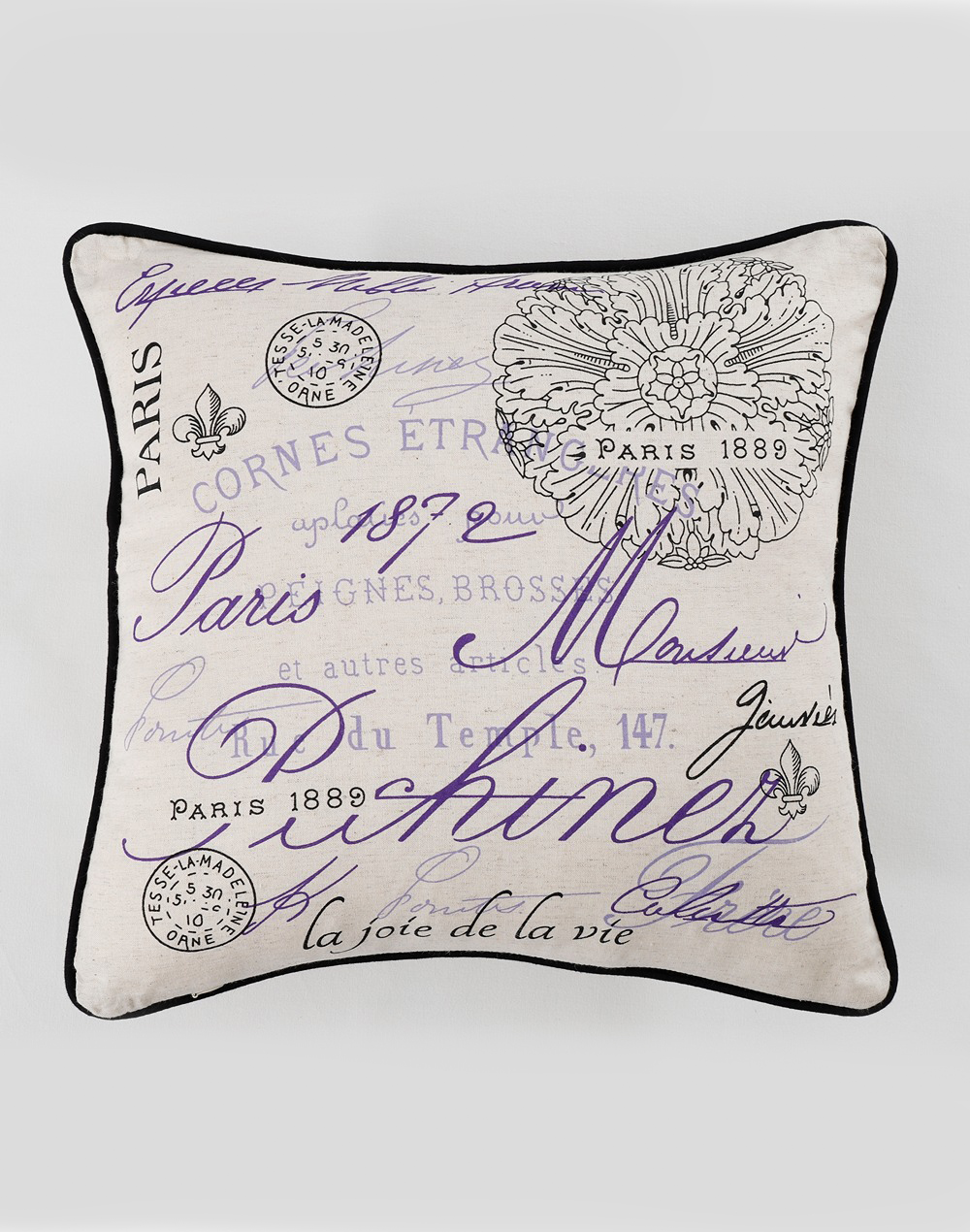 Set Of 2 - Typography Funky Cotton Cushion Cover - 18"X 18"
