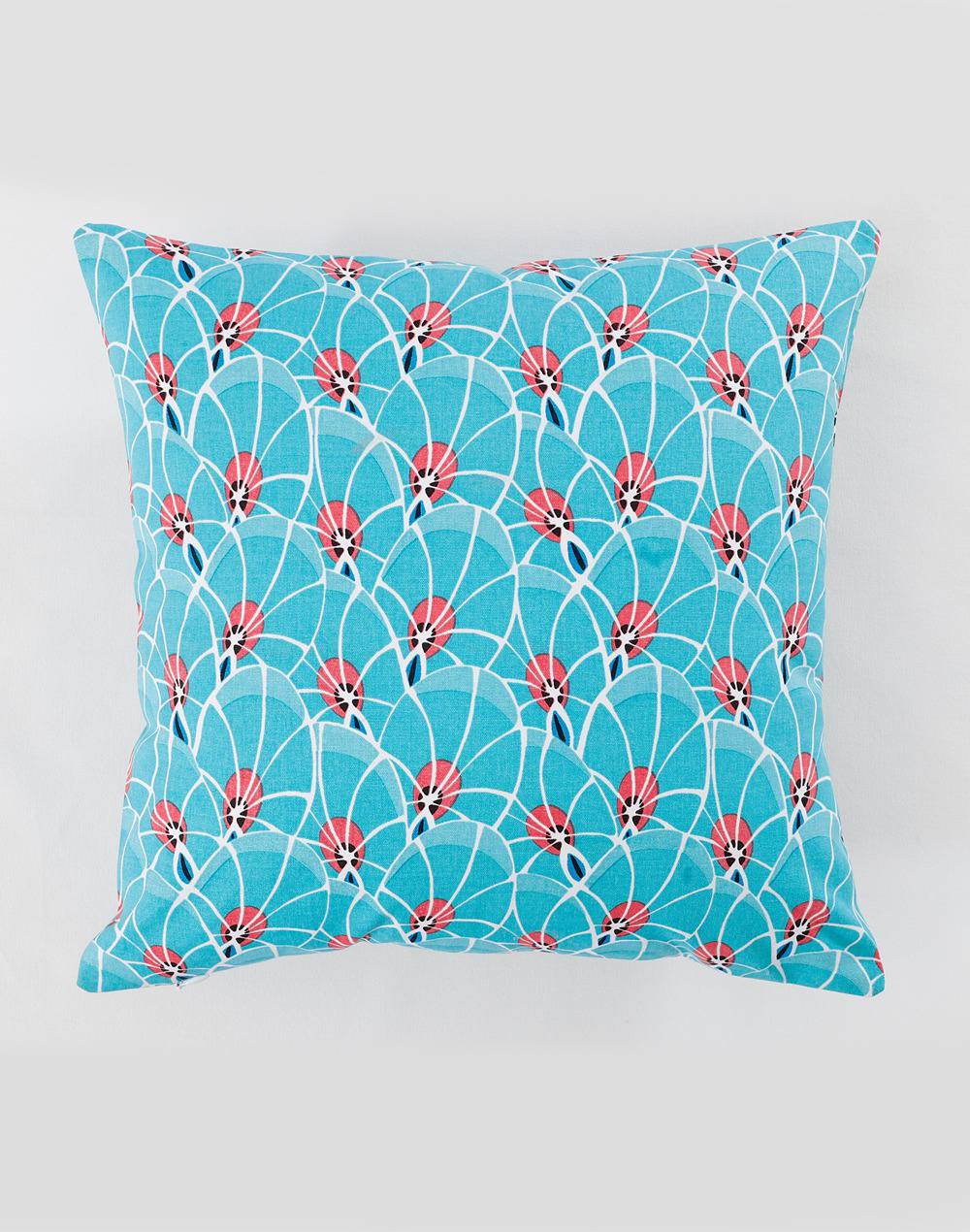 Set Of 2 - Blue Playful Cotton Cushion Cover - 16"X 16"