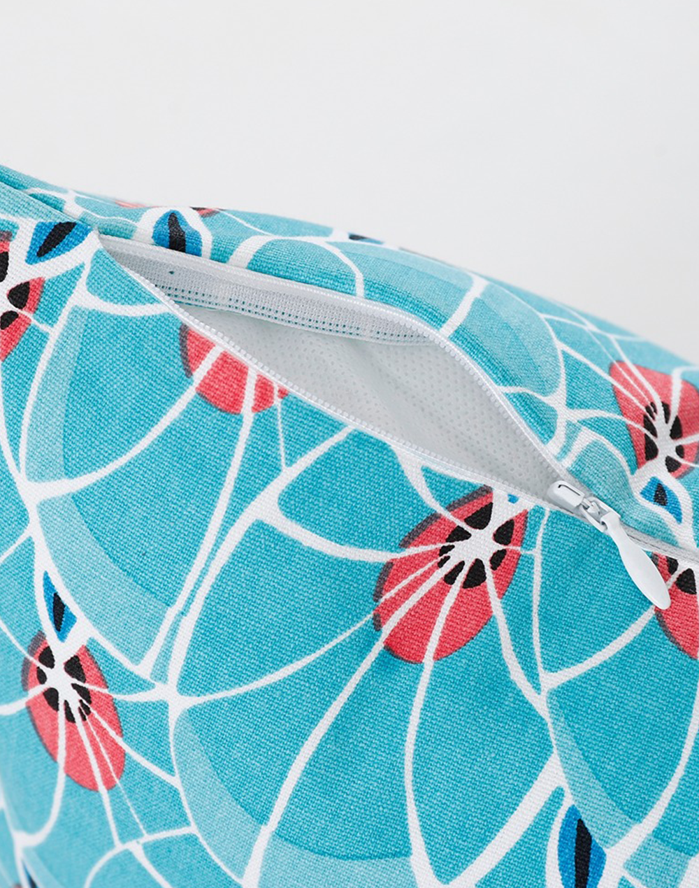 Set Of 2 - Blue Playful Cotton Cushion Cover - 16"X 16"