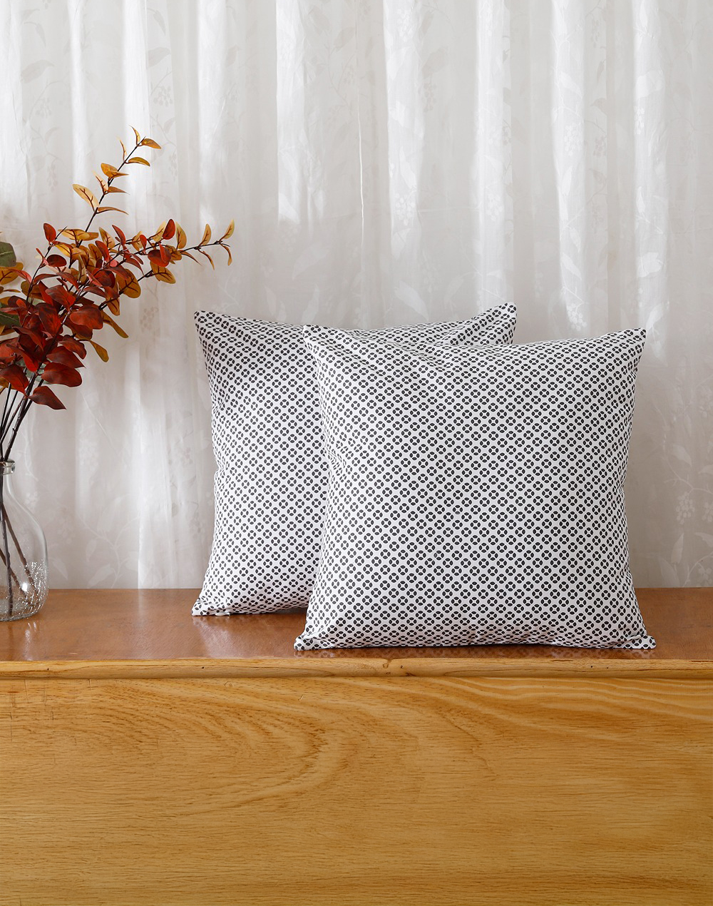 Set Of 2 - Living Room Cotton Cushion Cover