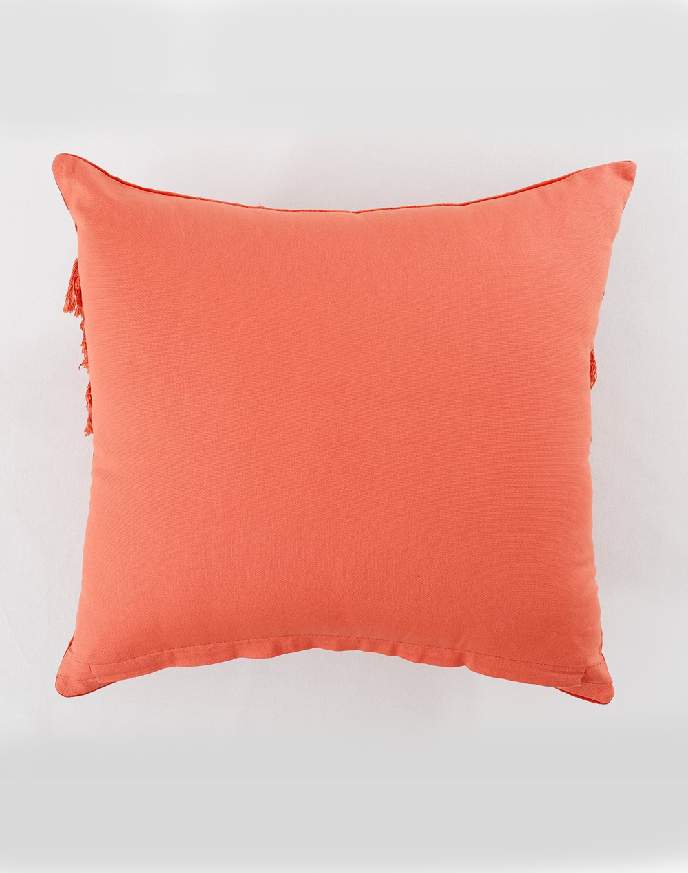 Set Of 2 - Orange Fringe Cushion Cover - 18"X18"