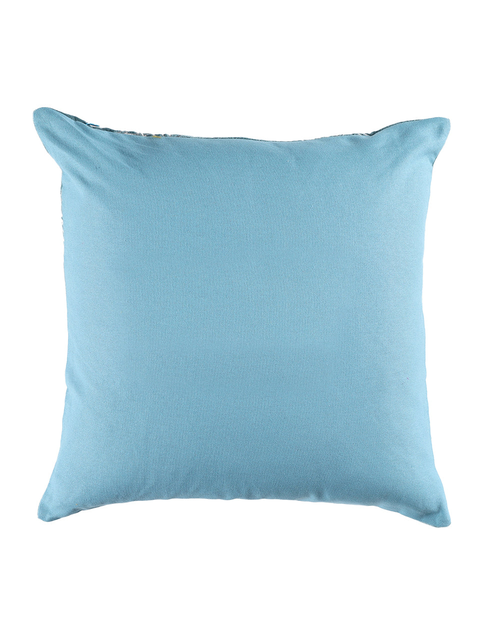 Set of 2 - Elegant Teal Embroidered Velvet Sofa Cushion Cover - 16"x16"