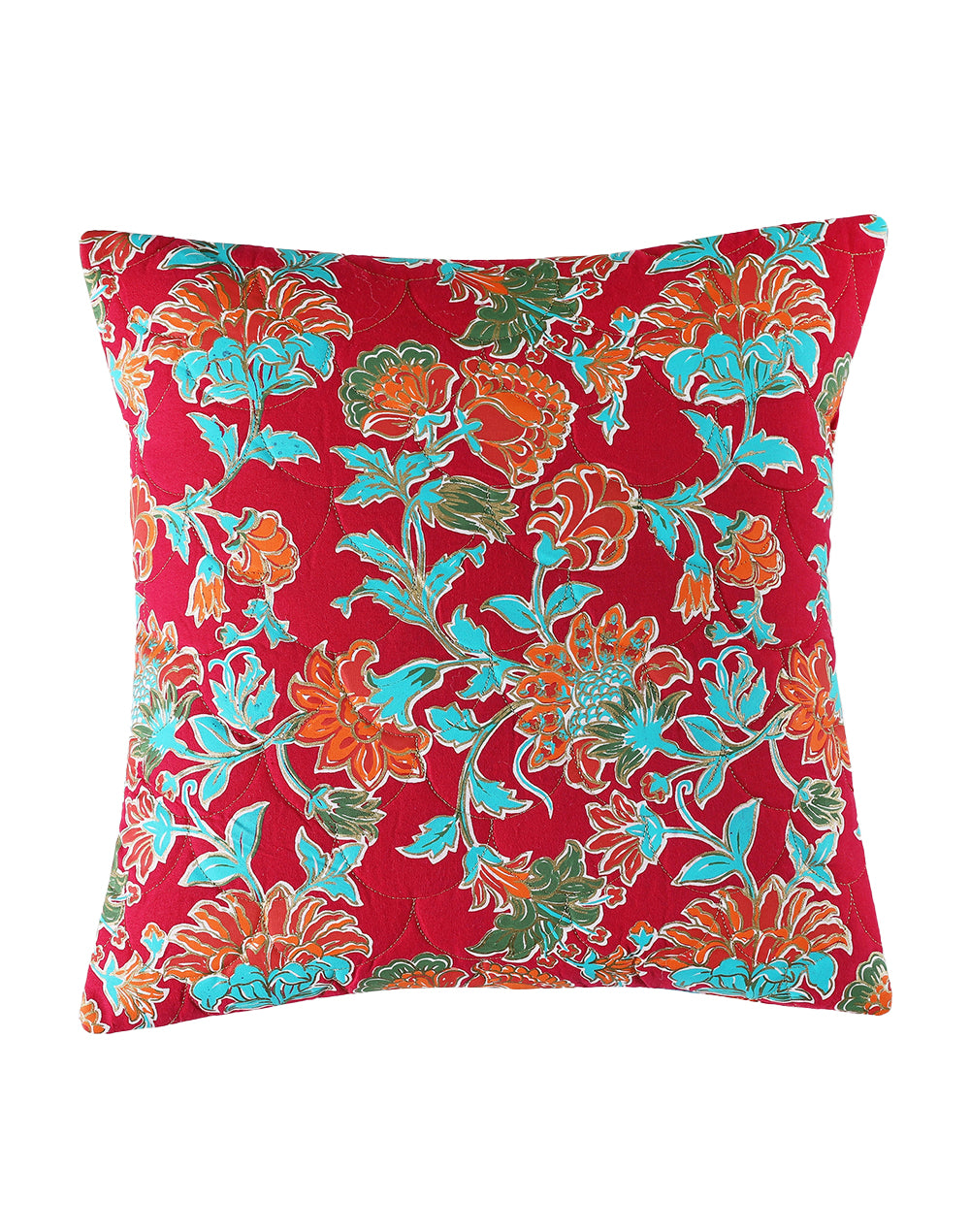 Set of 2 - Pink Floral Decorative Sofa Cushion Cover - 16"x 16"