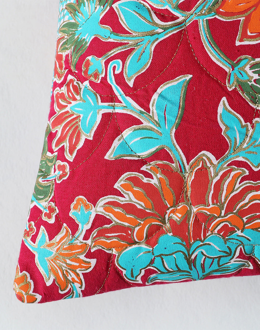 Set of 2 - Pink Floral Decorative Sofa Cushion Cover - 16"x 16"
