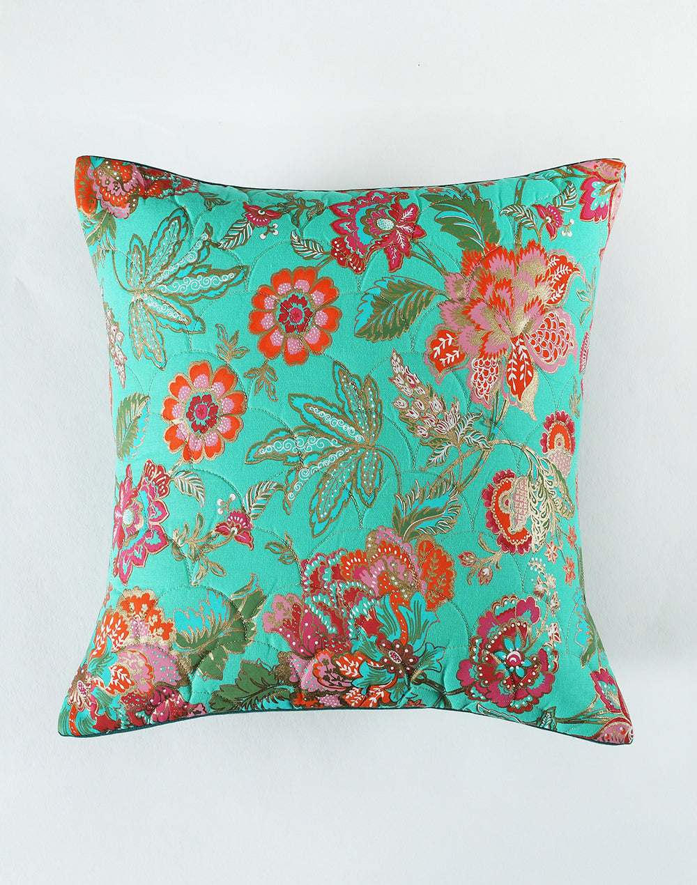 Set of 2 - Blue Floral Decortive Sofa Cushion Cover - 16"x16"