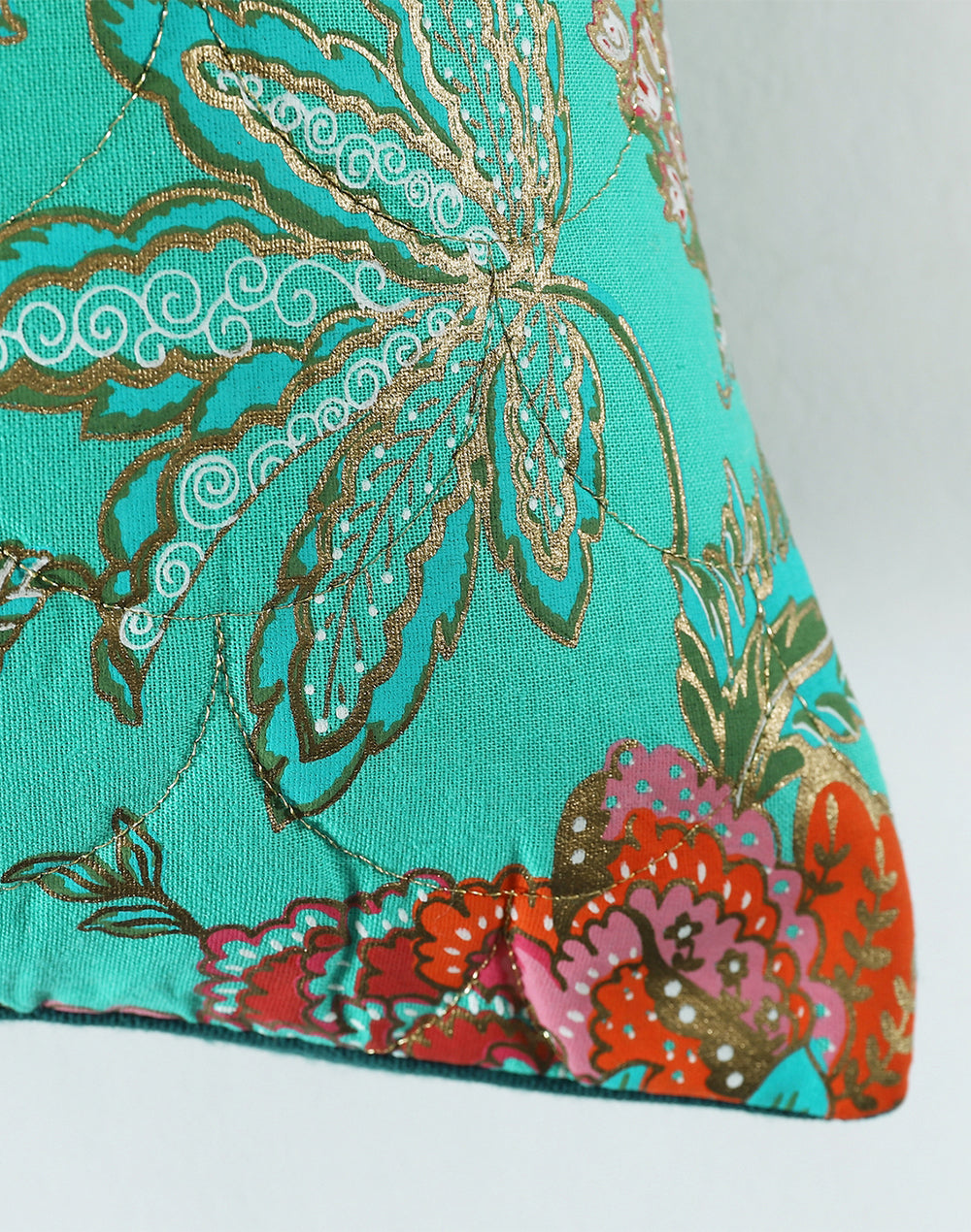 Set of 2 - Blue Floral Decortive Sofa Cushion Cover - 16"x16"