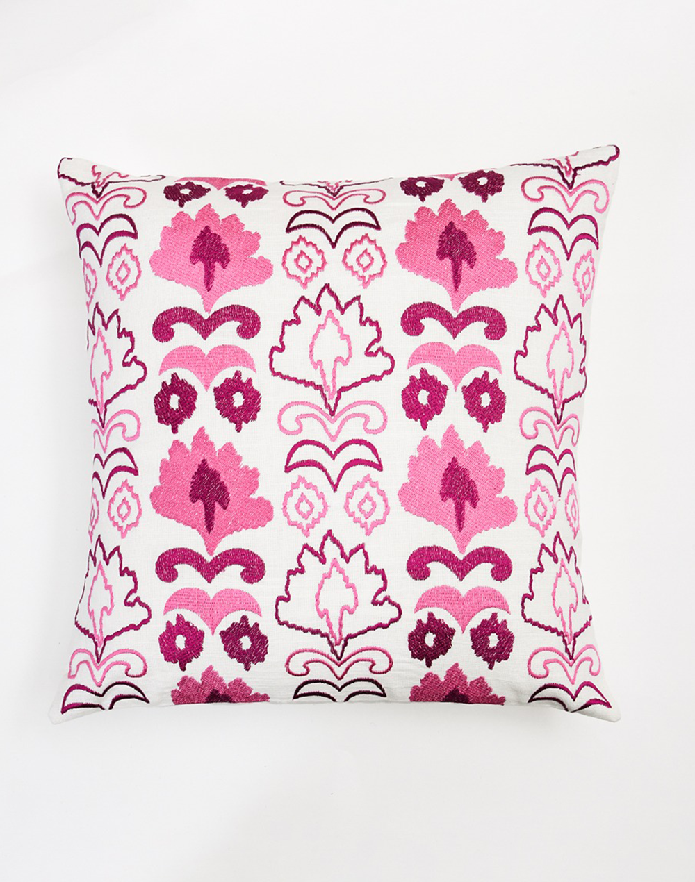 Set of 2 - Pink Embroidered Decortive Sofa Cushion Cover - 16"x 16"