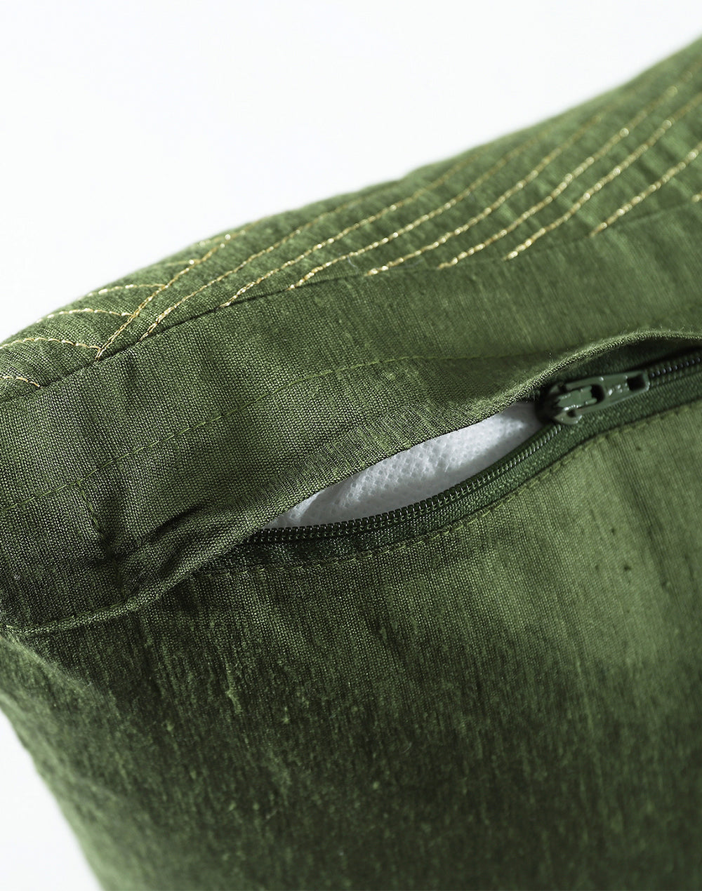 Set of 2 - Green Quilted Decorative Sofa Cushion Cover - 16"x16"
