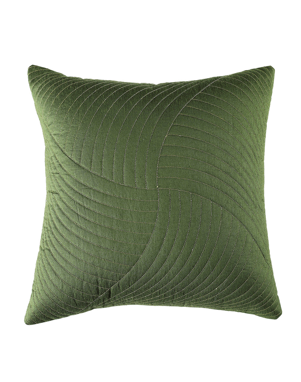Set of 2 - Green Quilted Decorative Sofa Cushion Cover - 16"x16"
