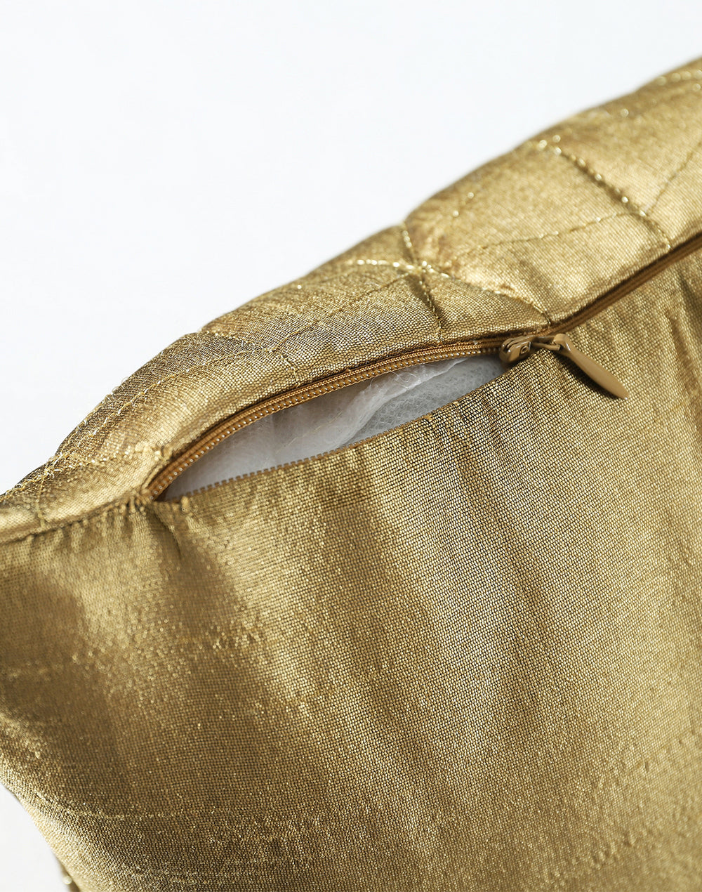 Set of 2 - Golden Quilted Decorative Sofa Cushion Cover -16"x16"