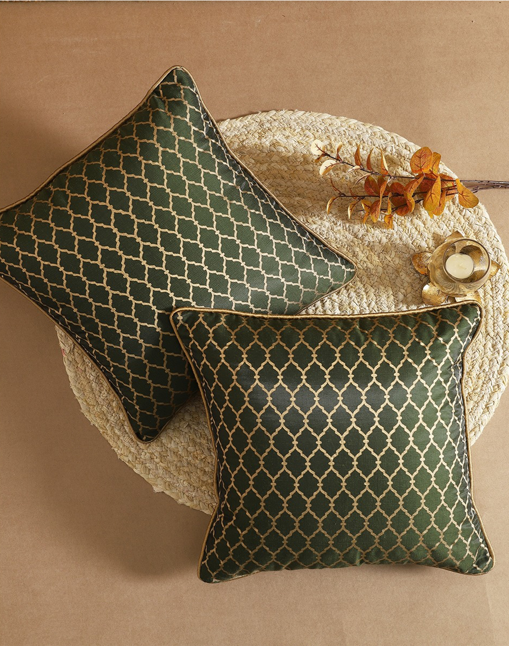Set of 2 - Diamond Wave Decorative Sofa Cushion Cover - 16"x16"
