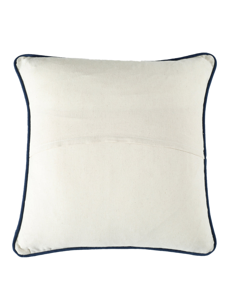 Set of 2 - Blue Ikat Embroidery Decorative Cushion Cover - 16"x16"