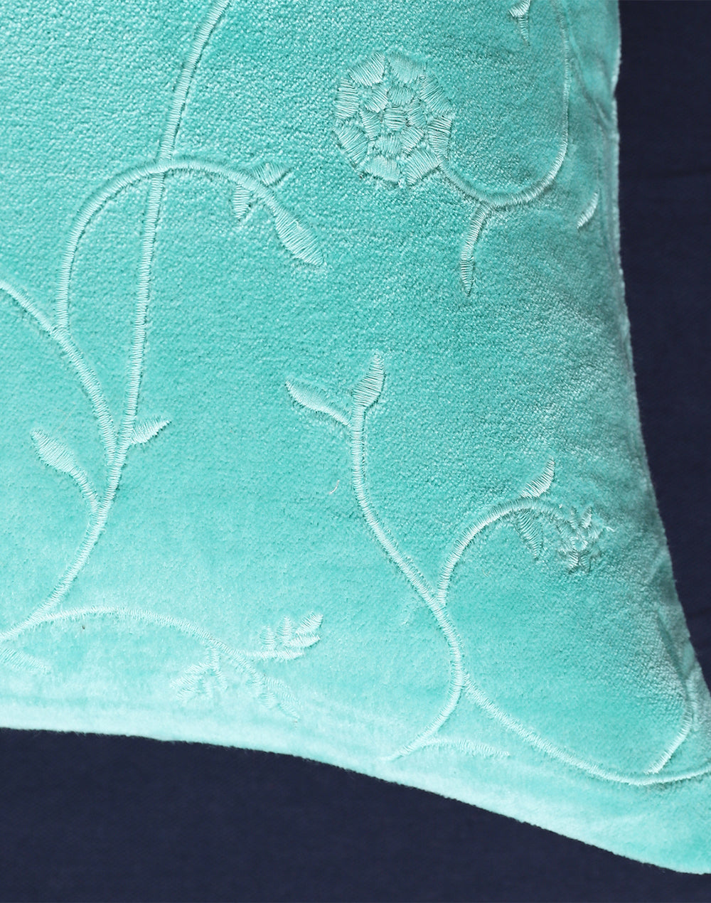 Set of 2 Blue Tone on Tone Embroidered Cushion Cover - 16"x16"