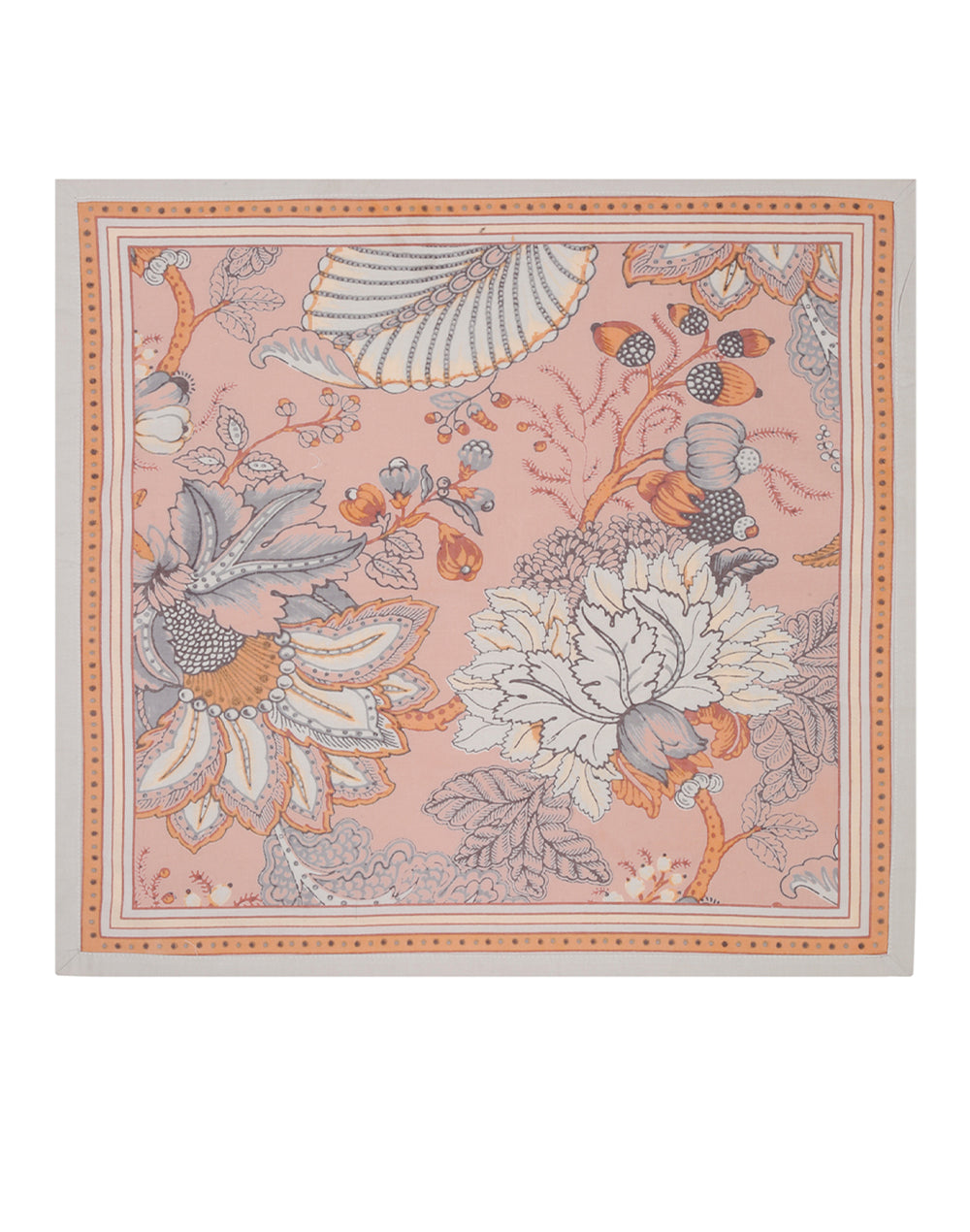 Set Of 4 - 20" Bold Floral Printed Cotton Dining Napkin