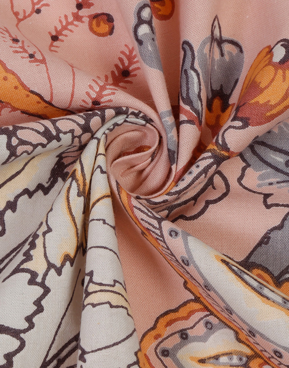 Set Of 4 - 20" Bold Floral Printed Cotton Dining Napkin