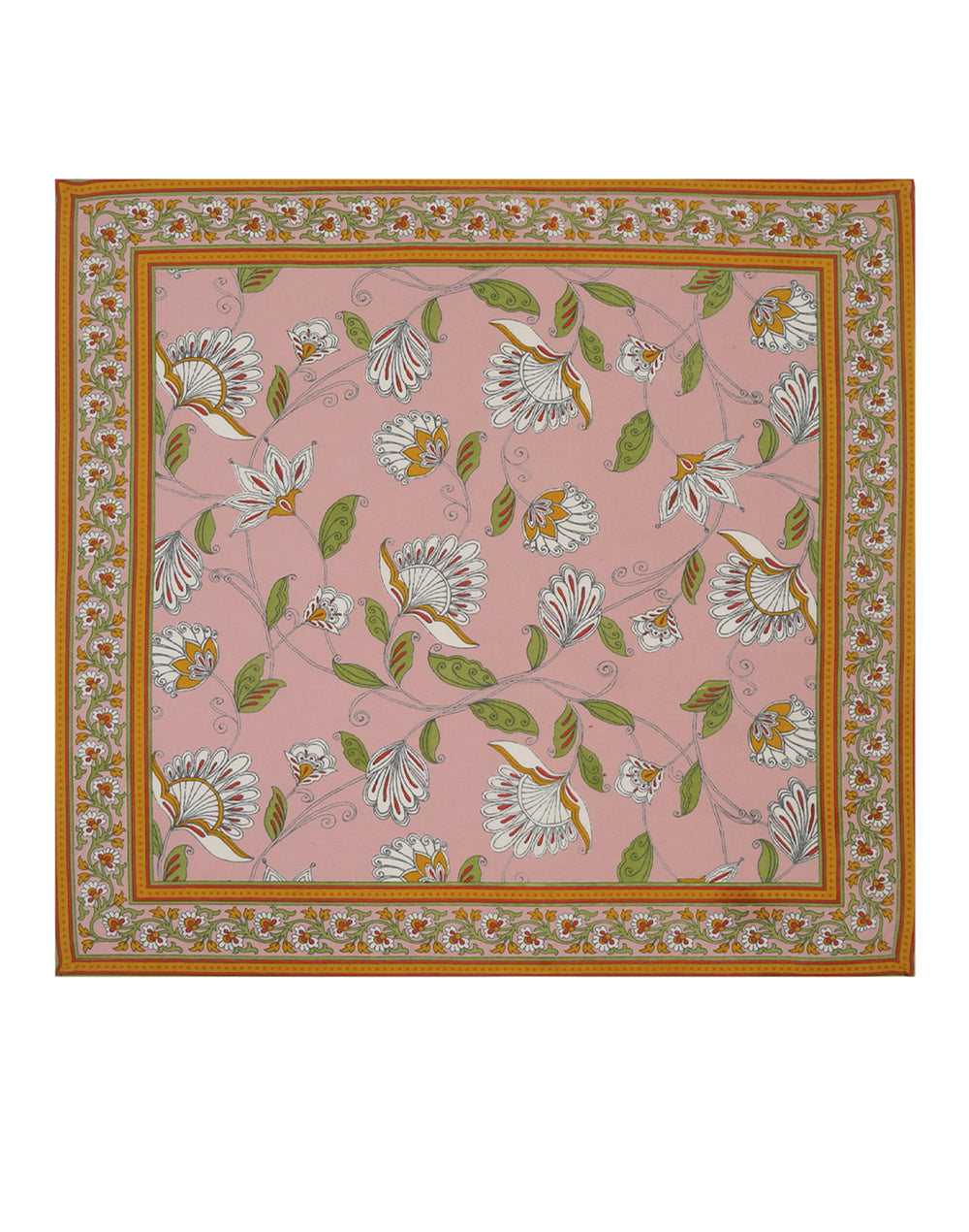 Set Of 4 - 20" Floral Printed Cotton Dining Napkin