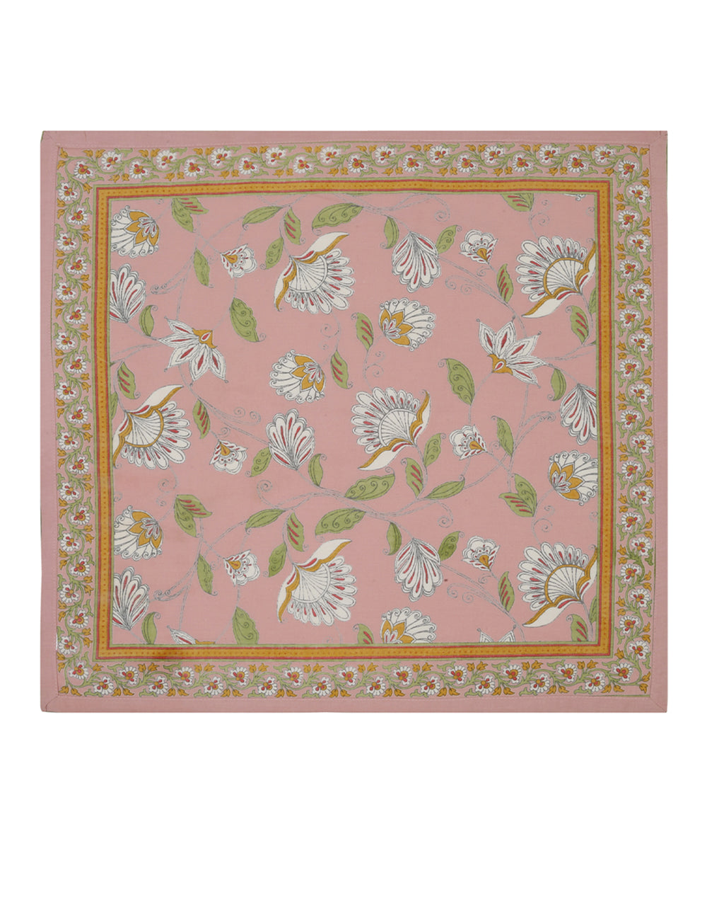 Set Of 4 - 20" Floral Printed Cotton Dining Napkin