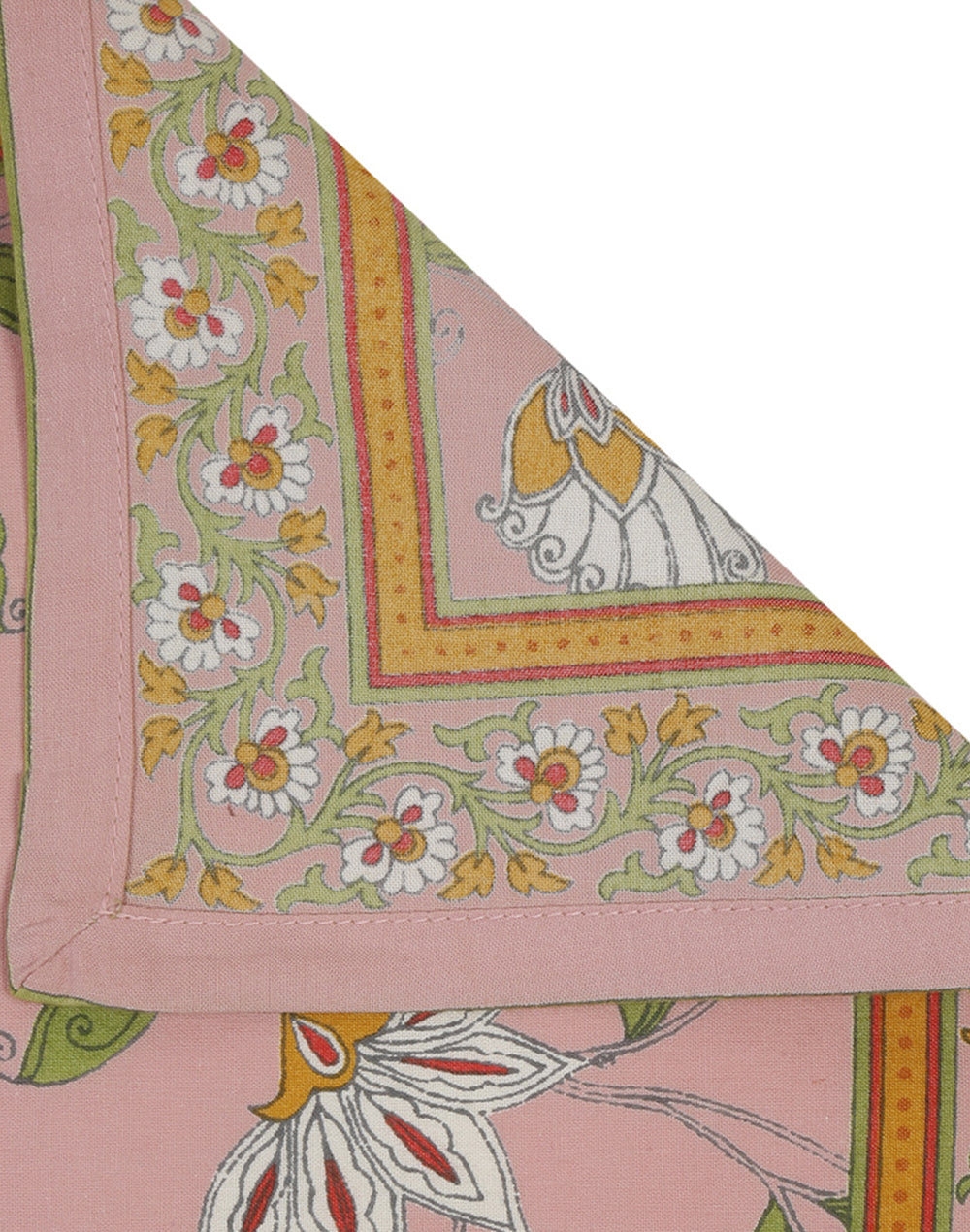 Set Of 4 - 20" Floral Printed Cotton Dining Napkin