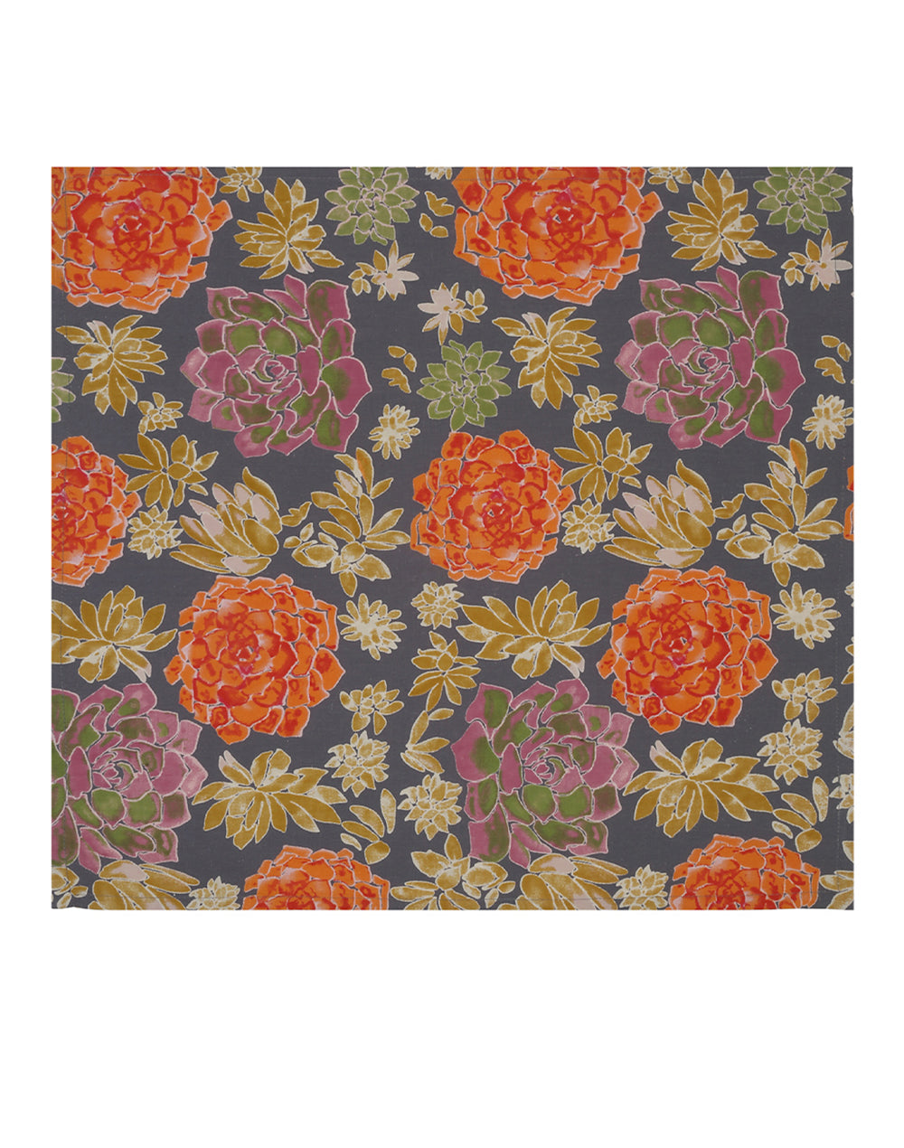 Set Of 4 - 20" Floral Printed Cotton Dining Napkin